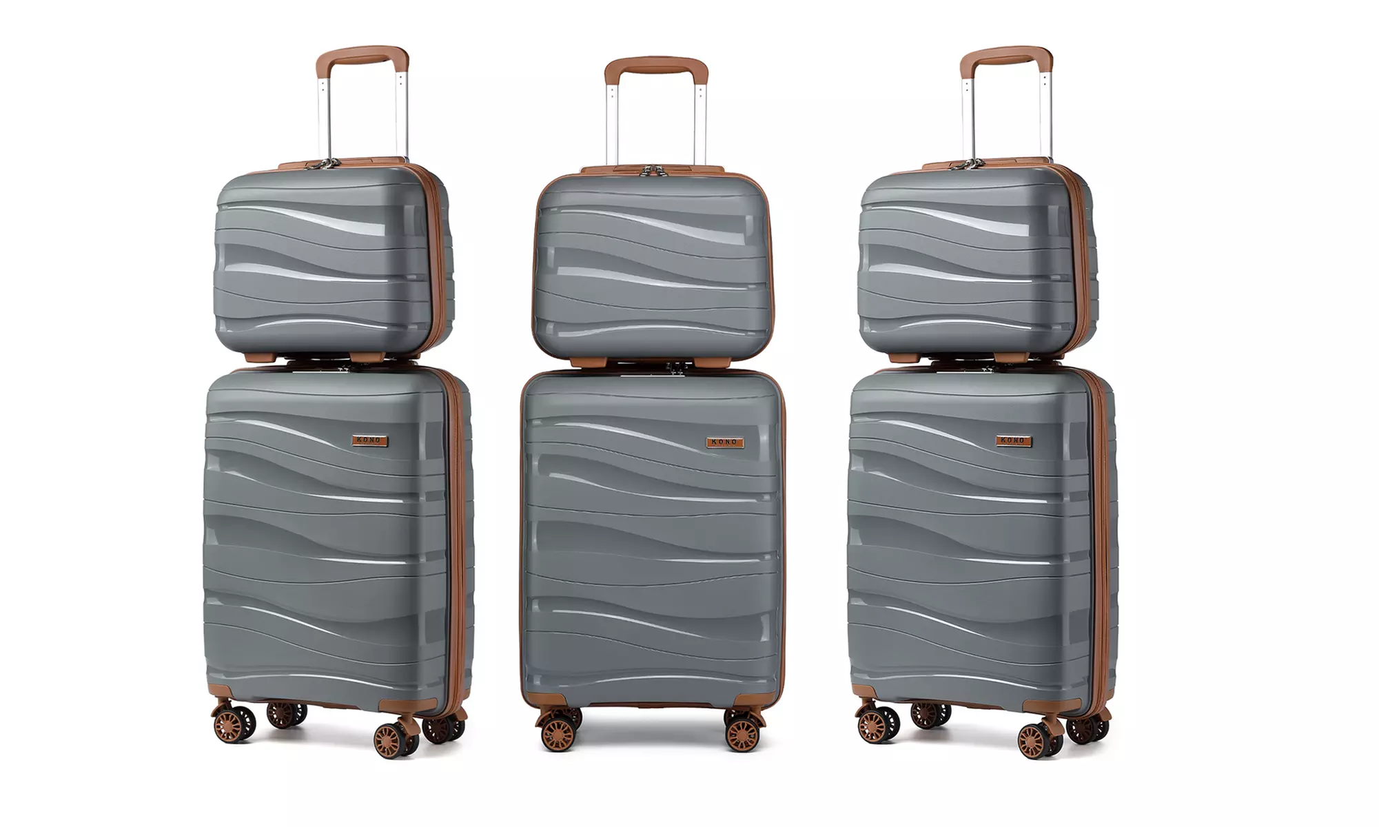 KONO One Or Four-Piece PP Hard Shell Suitcase with TSA Lock