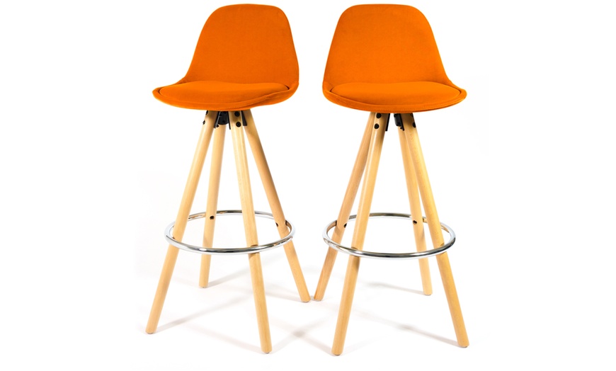 Image 28: Barcelona Retro-Style Bar Stool Two-Piece Set