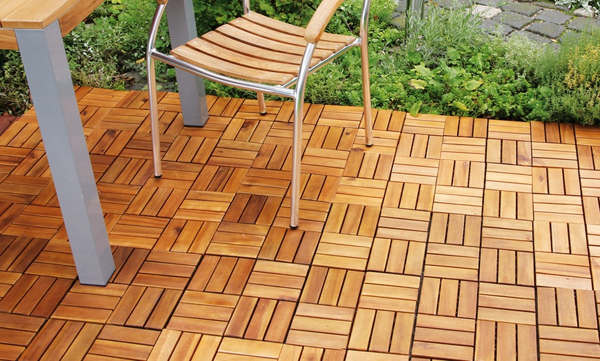 Image 1: Dalles de terrasse bois 10 pièces