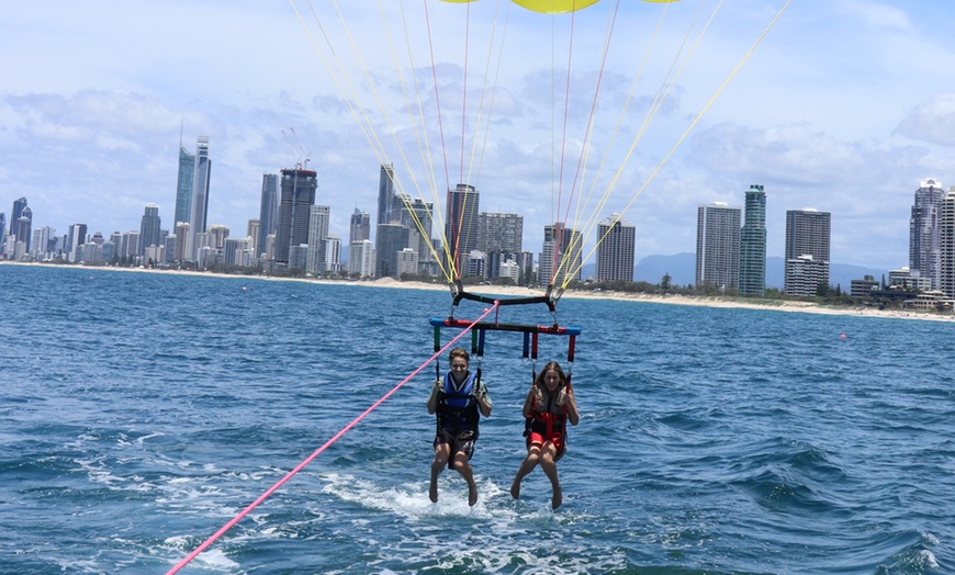 Image 2: Soar to New Heights with Tandem Parasailing Adventure!