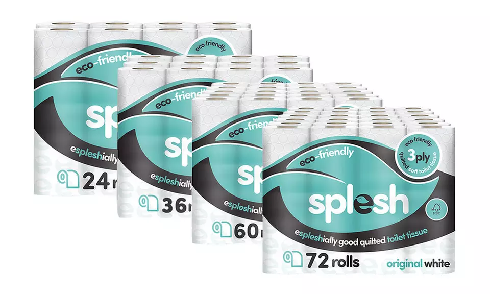 Splesh Toilet Roll, Soft & Quilted Eco-Friendly White - Primary Image