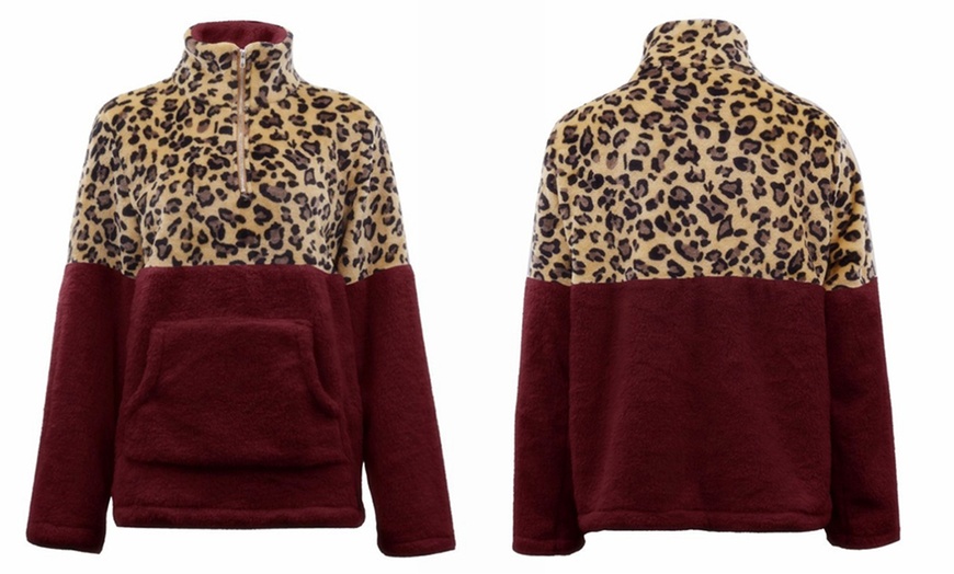 Image 9: Animal Print Plush Sweater