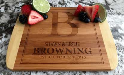 Up to 77% Off Personalized Two-Tone Cutting Board from Qualtry