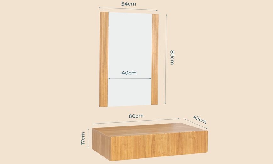 Image 6: Tocador acanalado con cajón y espejo 