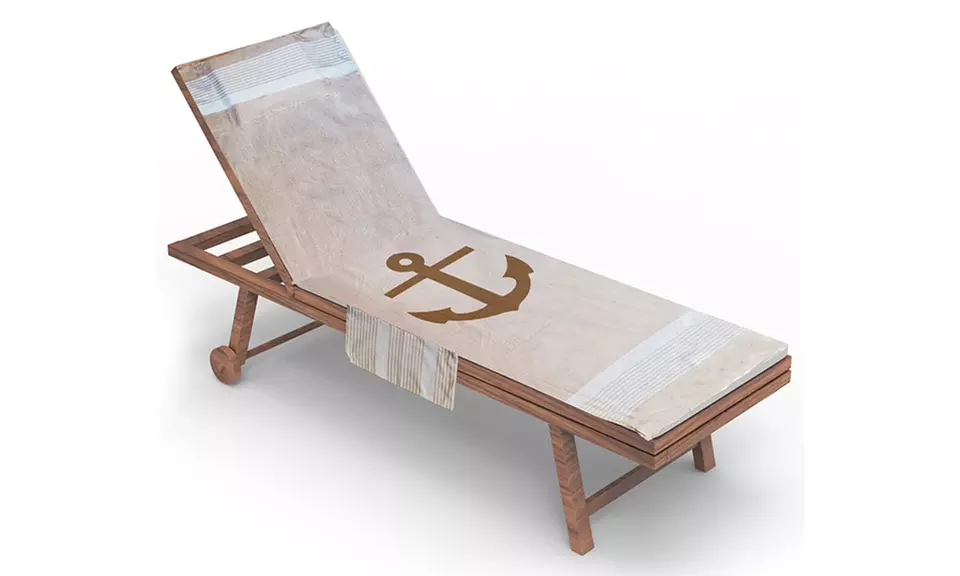 Telo mare in cotone con cuscino removibile e tasche portaoggetti