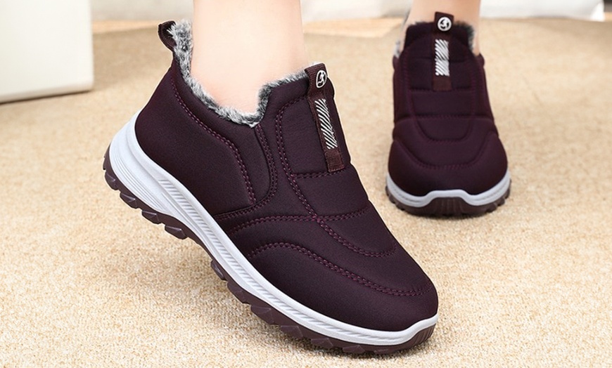 Image 9: Waterproof Lined Fluffy Ankle Boots