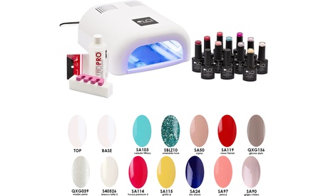 Lámpara UV, Base y Acabado DryFix, esmaltes LCI, removedor y accesorios para uñas