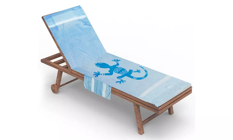 Telo mare in cotone con cuscino removibile e tasche portaoggetti