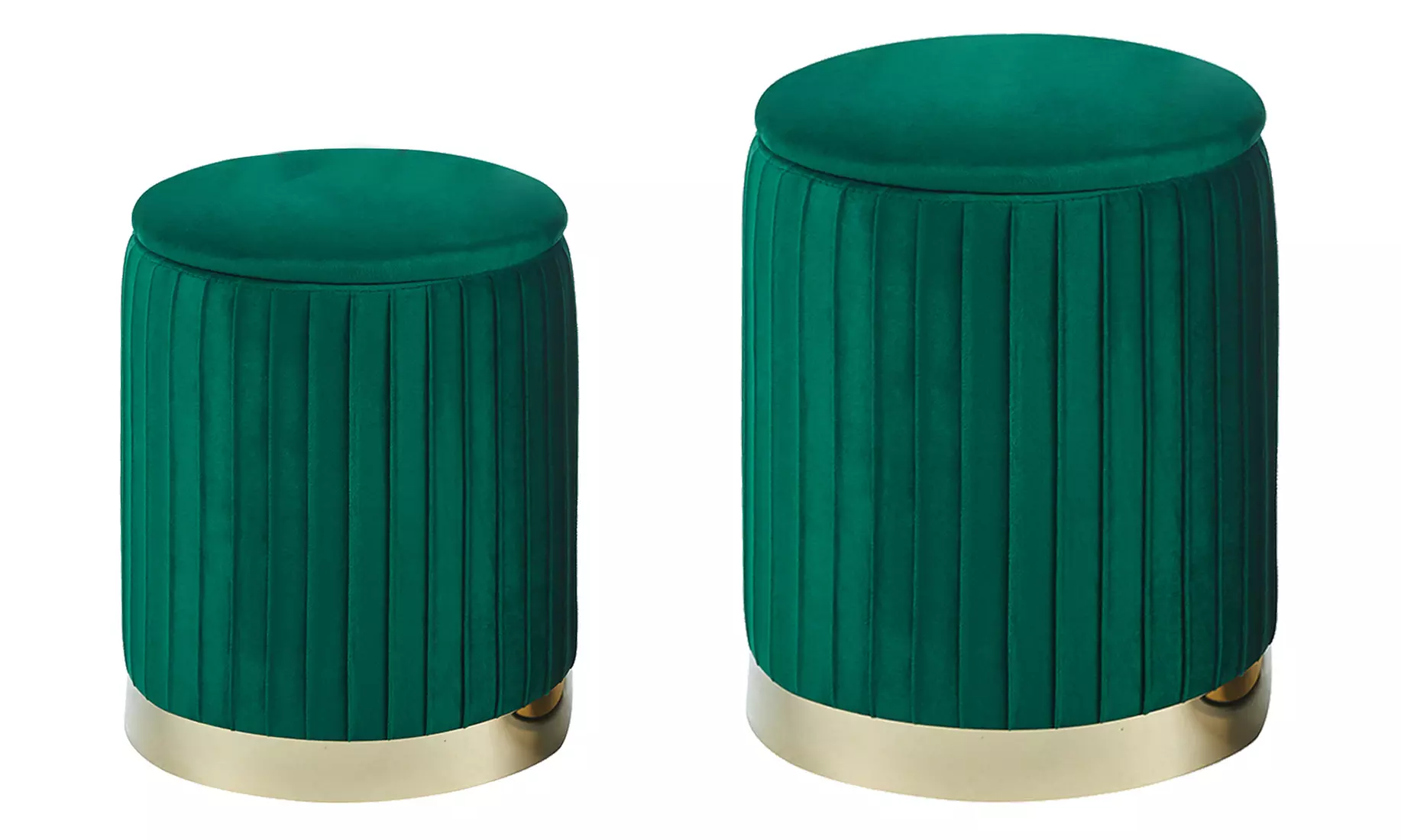 Set 2 velvet opberg-poefen