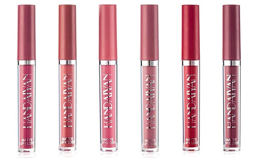 Image 4: Six-Colour Velvet Matte Non-Stick Lip Gloss Set