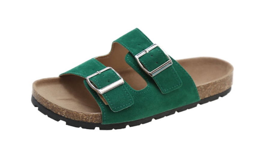 Image 5: Women's Double Strap Buckle Sandals