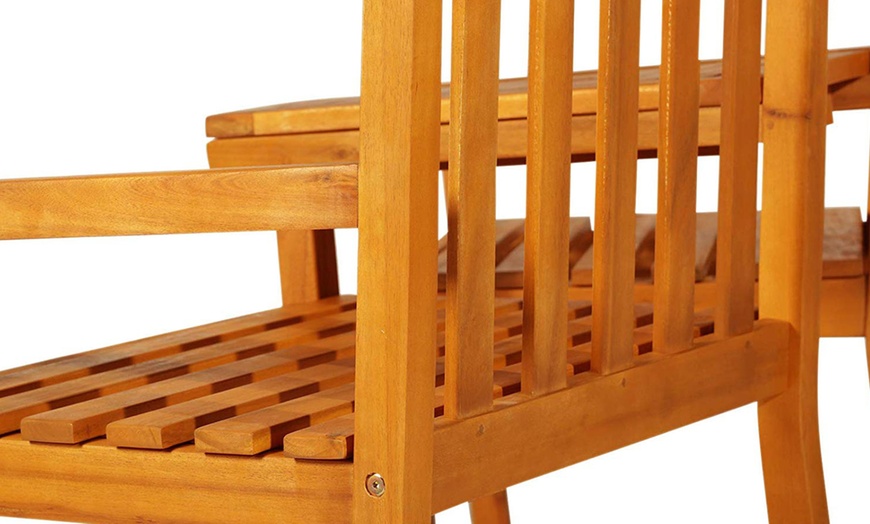 Image 5: Wooden Two-Seater Companion Seat