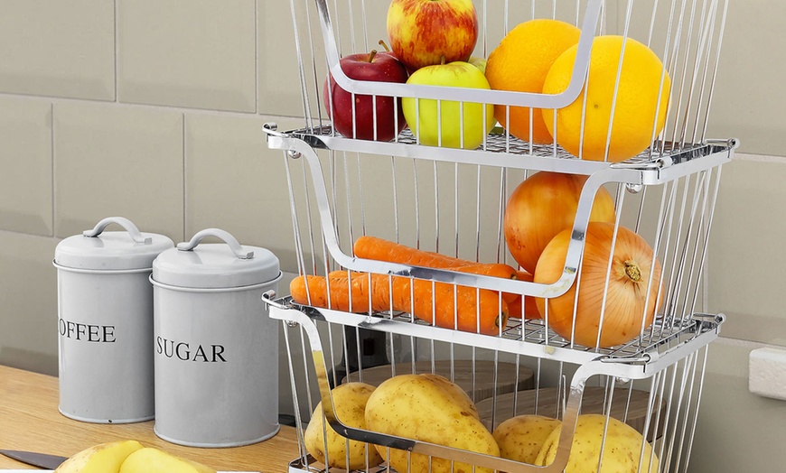 Image 10: Stackable Kitchen Storage Basket