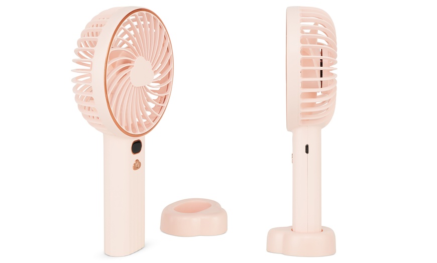 Image 5: Portable USB Rechargeable Handheld Fan with Three Speeds