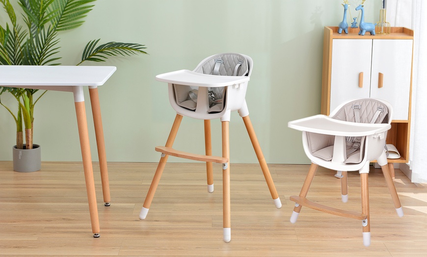 Image 1: Two-in-One Baby High Chair