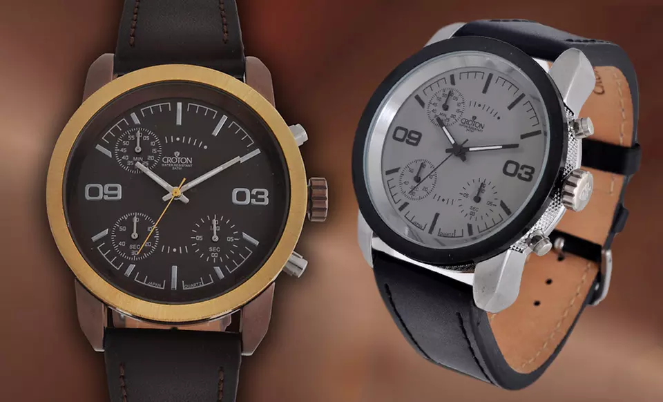 $49.99 for a Croton Men's Chronograph Watch ($300 List Price). 2 Styles Available. Free Shipping and Returns. - Primary Image