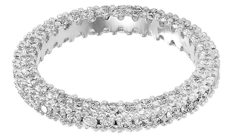 Image 3: Eternity Band Ring with Cubic Zirconia Crystals