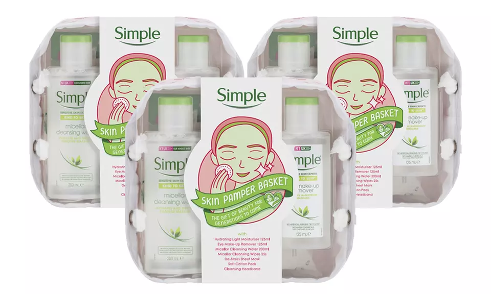 One, Two or Three Simple Skin Pamper Basket Gift Sets - Image 6