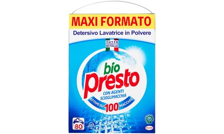 Fino a 4 confezioni di detersivo in polvere Bio Presto, da 4400 g (80 misurini)