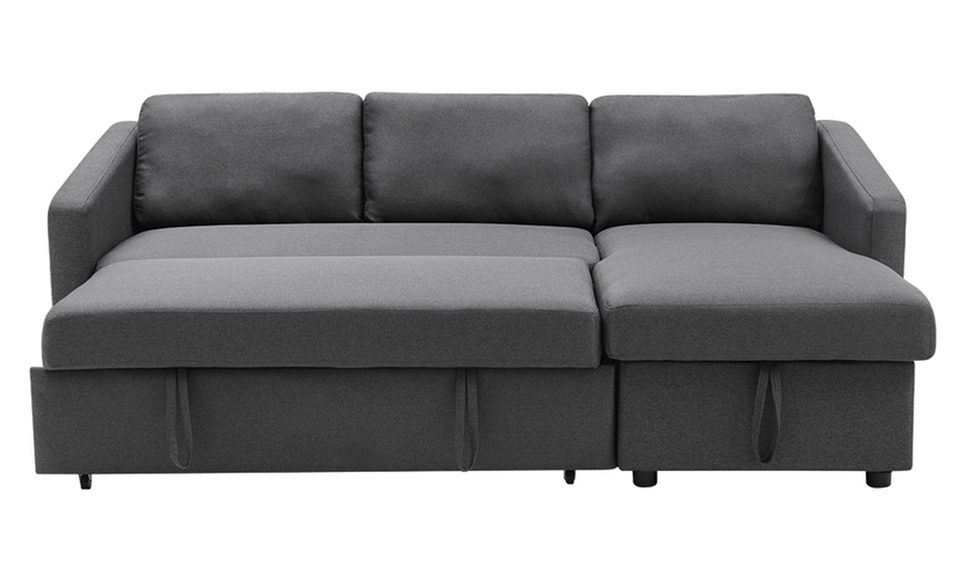 Image 6: Corner Sofa Bed with Storage for 3 Seaters