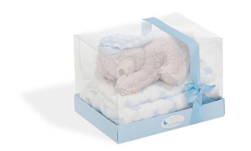 Image 3: Baby Blanket with Bear Plush Toy