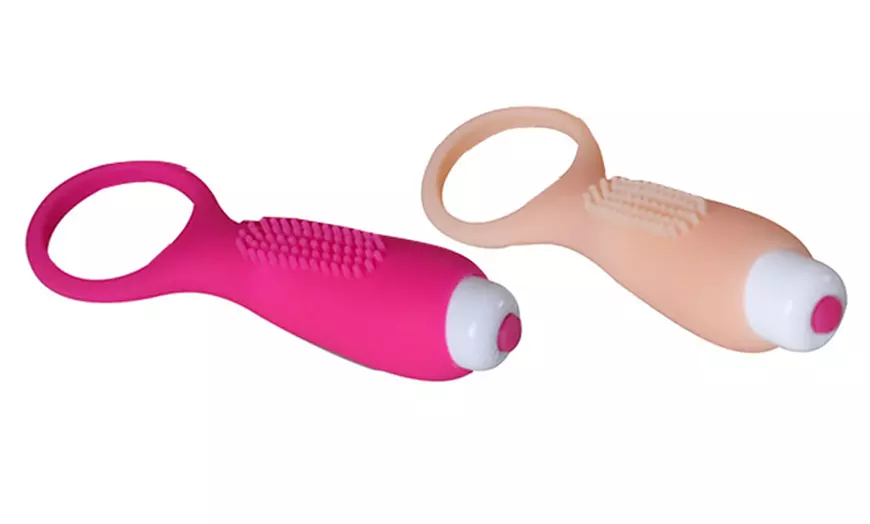 Image 10: Men's Vibrating Penis Rabbit Ring