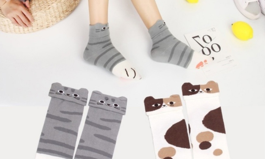 Up To 93% Off Cartoon Cat Socks | Groupon