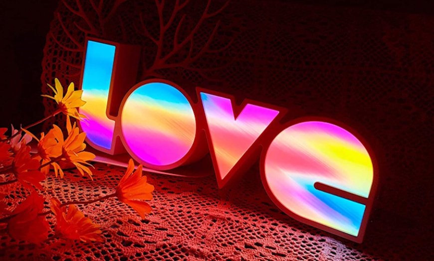 Image 8: Rainbow LOVE Letter Lamp