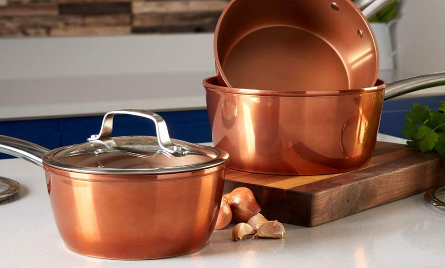 Image 6: Tower Copper 5-Piece Pan Set