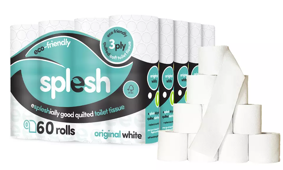 Splesh Toilet Roll, Soft & Quilted Eco-Friendly White