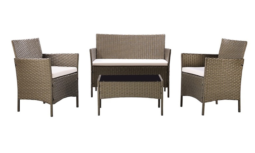 Image 19: 4-Piece Rattan-Effect Lounge Set