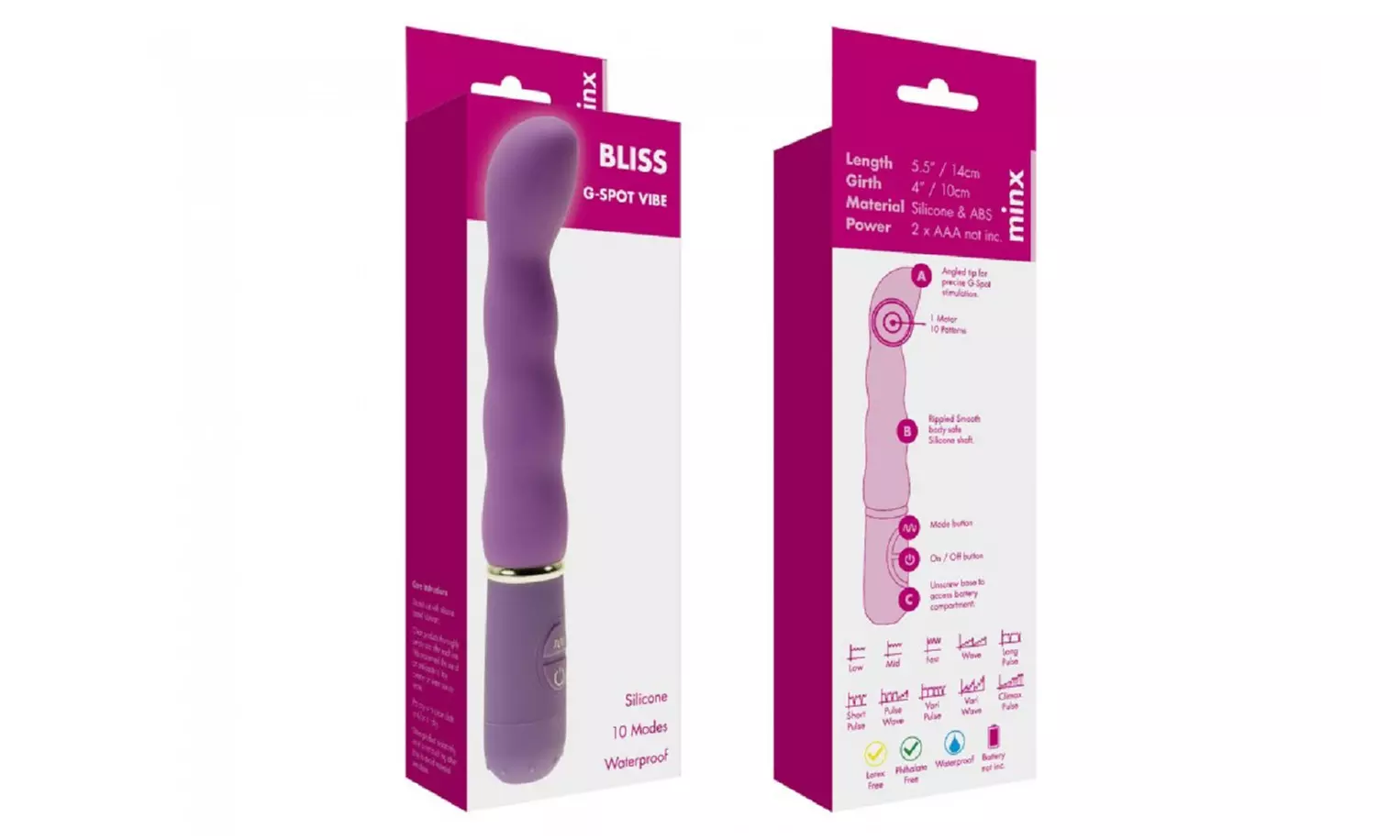 Wasserabweisender G-Punkt Damen-Vibrator mit 10 Geschwindigkeiten in Lila - Second Medium