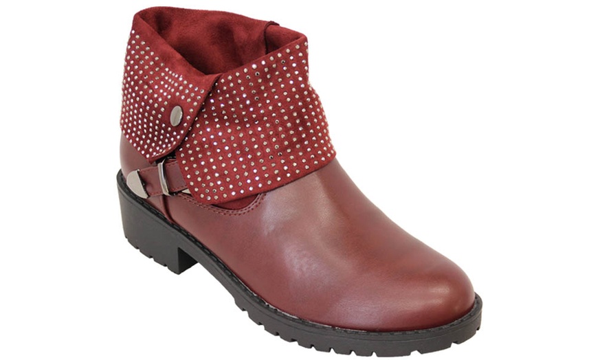 Image 4: Women's Cuban Heel Biker Boots