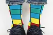 Up to Four Pairs of Men's Geo Pattern Colourful Cotton Socks - Second Medium