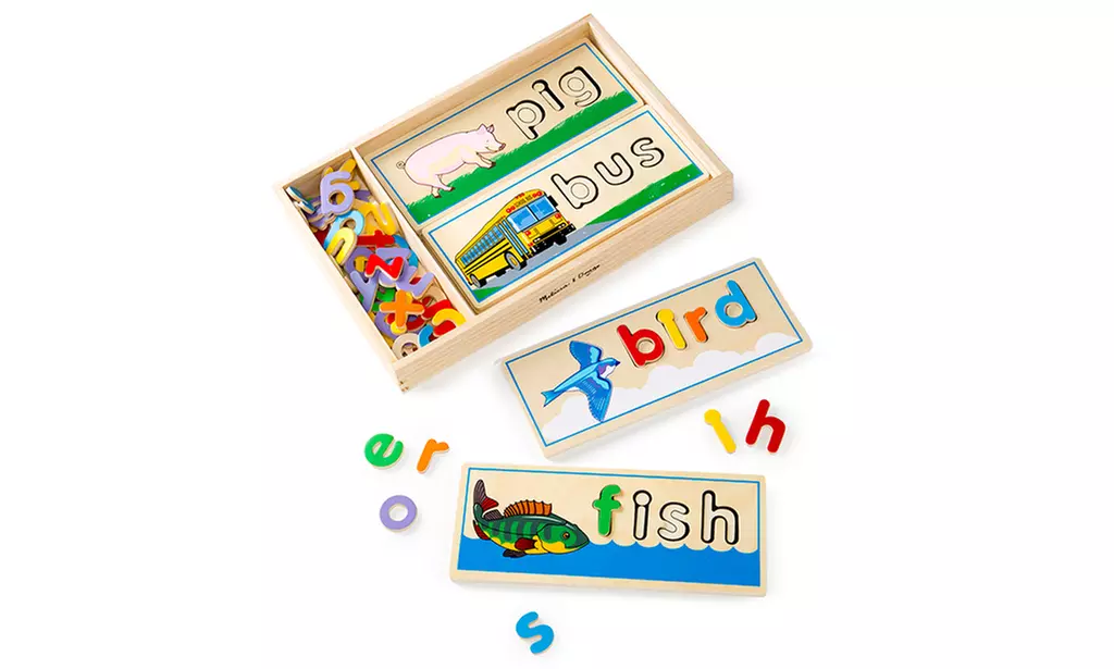 Melissa & Doug See & Spell Wooden Puzzle Set - Second Medium