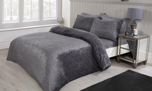  Foil Shimmer Fleece Duvet Set 