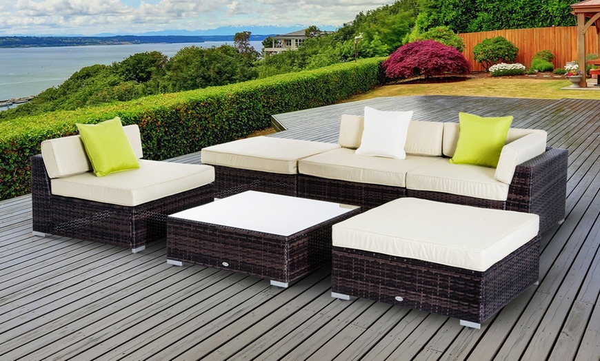 Image 1: Outsunny Six-Piece Sofa Set