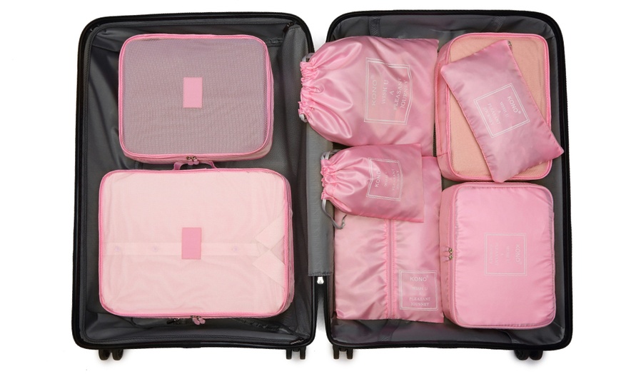 Image 13: Eight-Piece Travel Luggage Organiser Bag Set