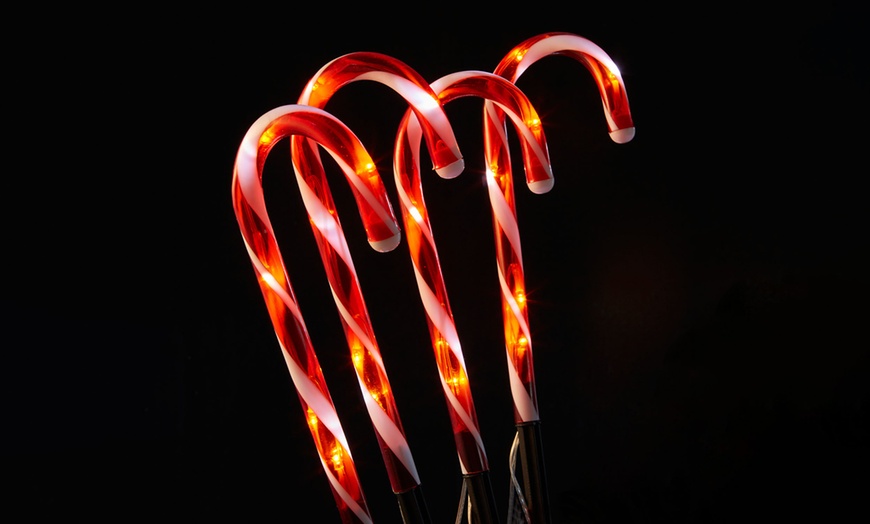 Image 2: Christmas Candy Cane Stake Lights