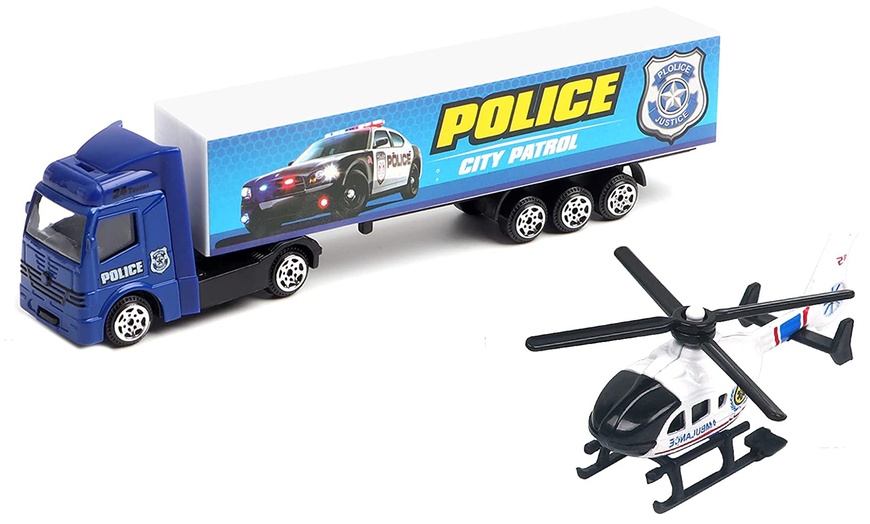 Image 2: Police Rescue Truck Toy Set