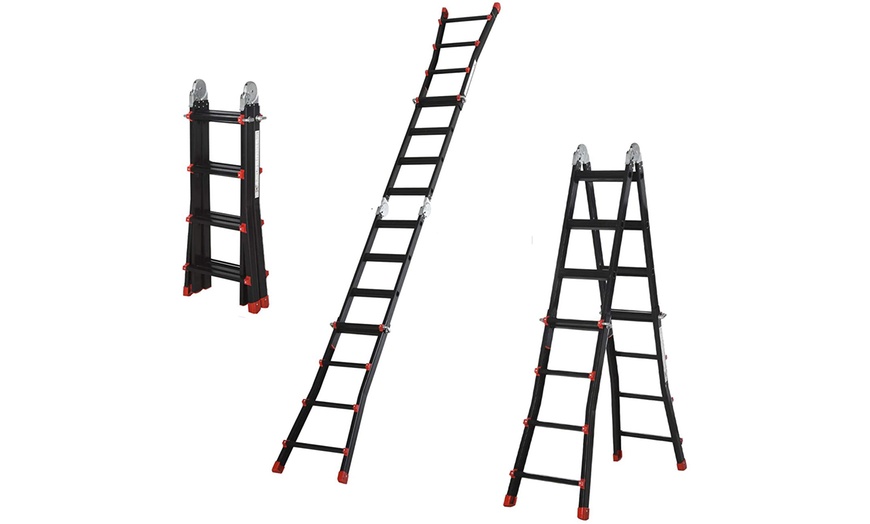 Image 6: HomCom Telescoping Ladder