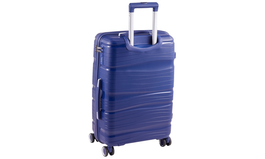 Image 7: Four Piece PP Suitcase Set with Silent Wheels & Password Lock
