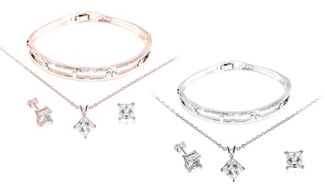 1 ou 2 parures Astra (collier, bracelet et boucles d'oreilles) ornées de cristaux Swarovski®