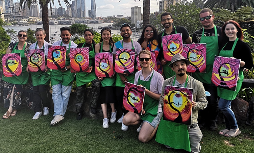 Image 1: Experience Group Fun with a Paint and Sip Night Session