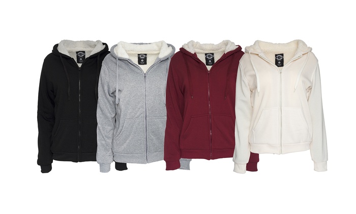 sherpa lined hoodie womens