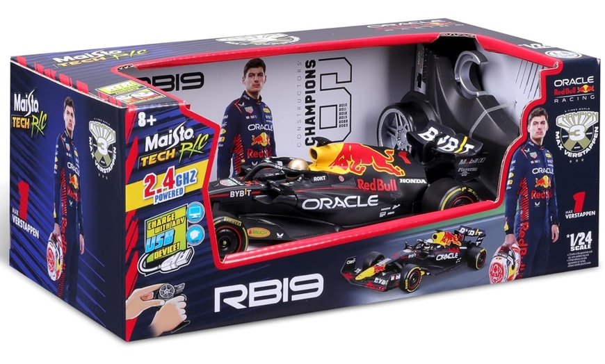 Image 5: Maisto Premium Radio Controlled 2023 Verstappen Red Bull F1 Car