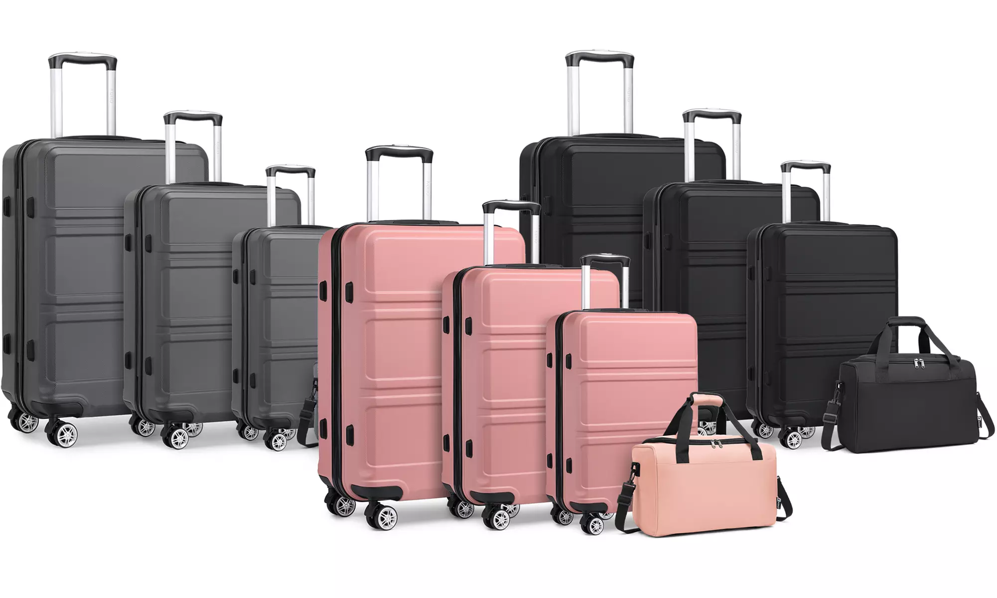 Kono One or Three Hard Shell Classic Suitcase Set with a Travel Bag