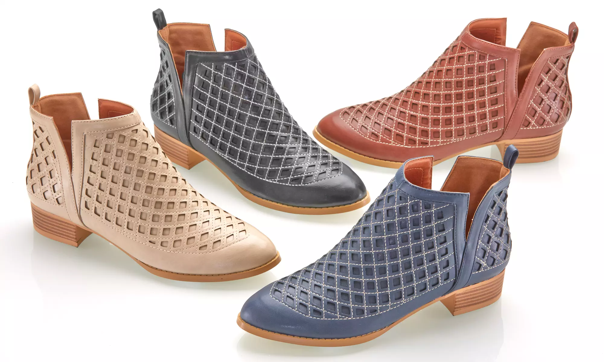 Olive Street Women's Laser-Cut Spring Bootie | Groupon Exclusive - Primary Image