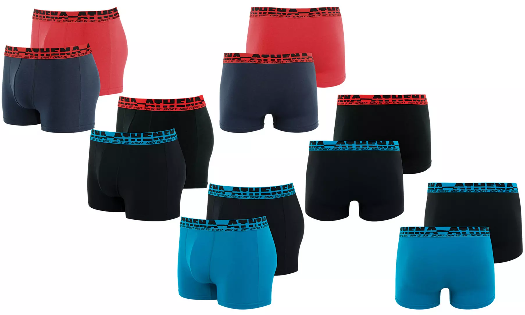 Pack de 4 ou 6 boxers sport Athena pour homme - Second Medium