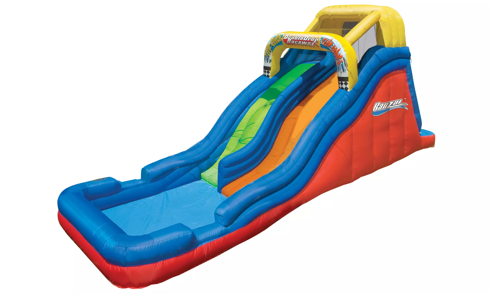 Banzai Double Drop Raceway Inflatable Water Slide - Primary Image